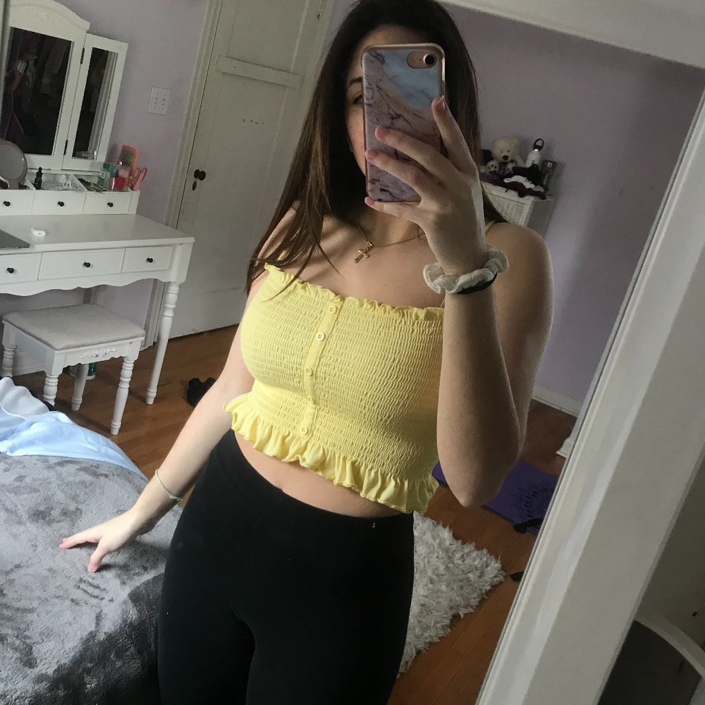 Yellow Strap Crop top